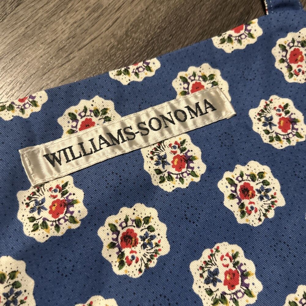 Williams Sonoma Cotton Apron W/Pockets Beautiful Multicolor Floral & Paisley - Picture 5 of 8